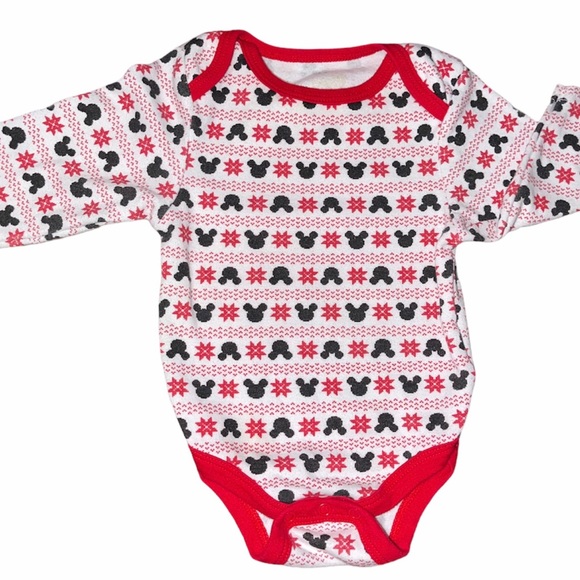3 month| baby Mickey Mouse red long sleeve onesie - Picture 2 of 11